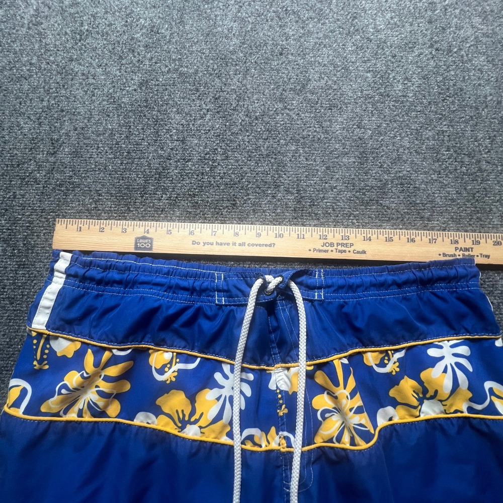 Burnside Mens Blue Floral Board Shorts Swim Trunks Size Large Cargo Pocket Snag - Picture 7 of 9